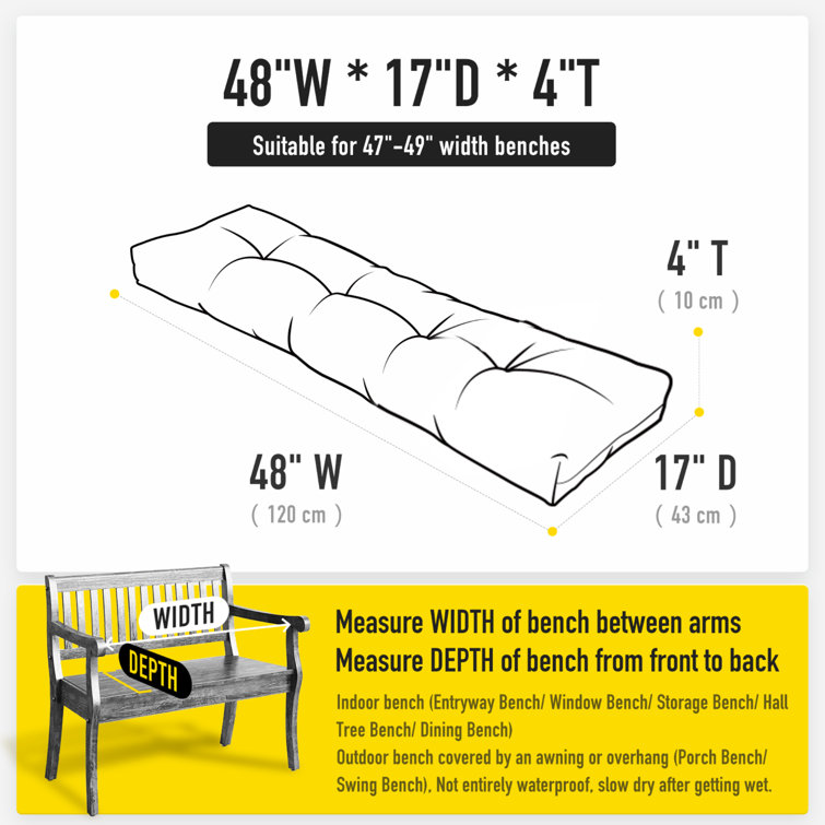 47 inch discount outdoor bench cushion